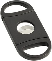 Bey-Berk Black Oval ABS Plastic Guillotine Cigar Cutter with Leather Pouch - $14.95