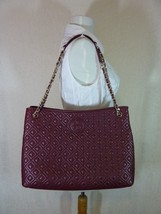 NEW Tory Burch Deep Berry Quilted Leather Marion EW Slouchy Tote $550 - £405.99 GBP