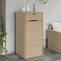  Garden Storage Cabinet Beige PE Rattan Large - €138,99 EUR