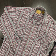 St Johns Bay Mens Flannel Shirt Plaid Button Up Long Sleeve Casual Gray - $34.87