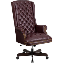 High Back Traditional Fully Tufted Burgundy LeatherSoft Executive - £852.33 GBP+