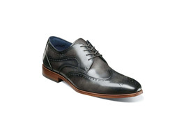 Stacy Adams Brayden Wingtip Oxford Shoes Smooth Leather Gray 25635-020 - £103.91 GBP