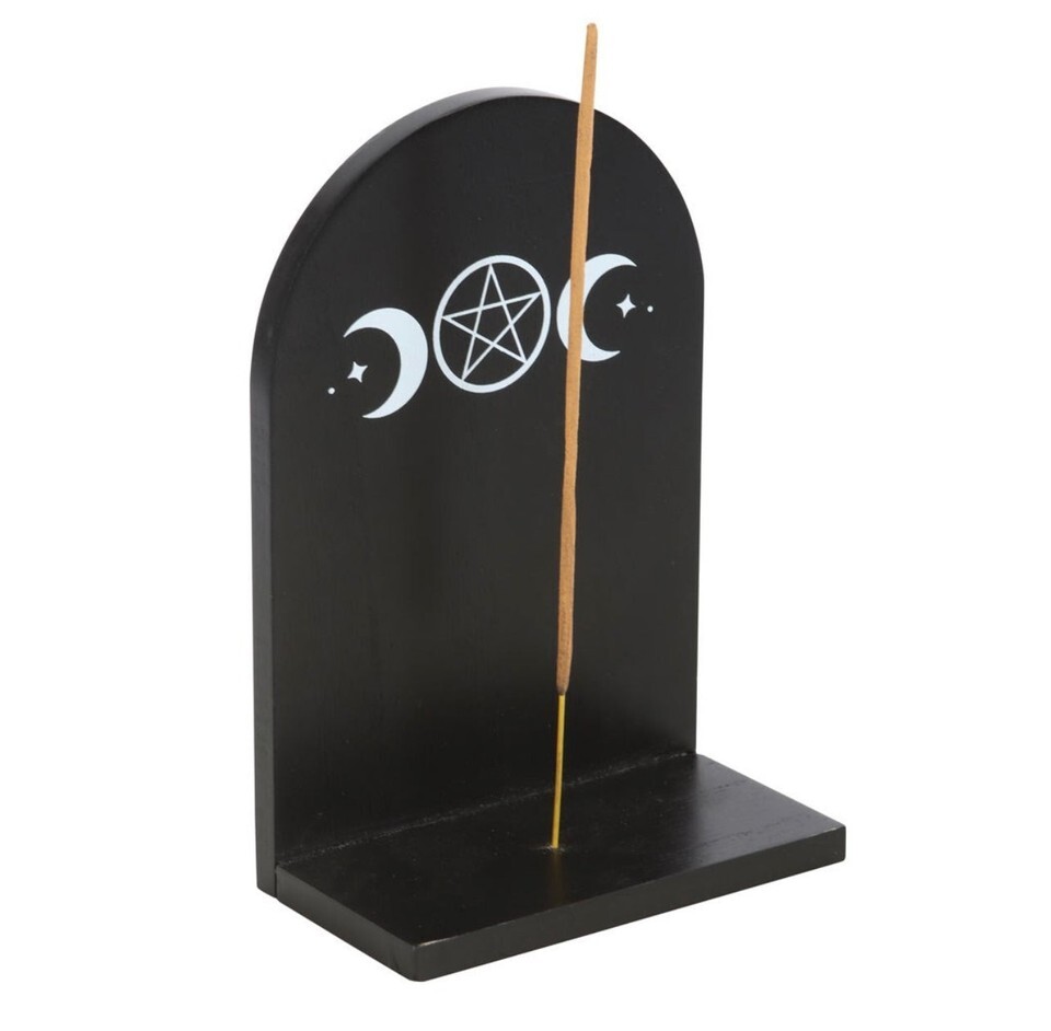 Black Triple Moon Incense Holder Shelf Item image 2