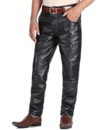 LJD-Store Black Stylish Pants high Quality Lambskin Relax Fit Leather Pa... - $1,848.28 MXN+