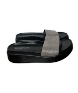 Donald Pliner Silver Sparkle Low Wedge Platform Chunky Slide Sandals Wom... - $69.29