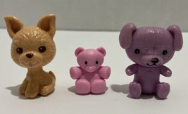 Barbie Club Figures Doll Chelsea Pets Teddy Bears &amp; Brown Dog Mini 1-1.5 inch - £6.16 GBP