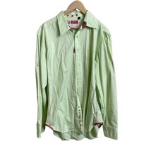 Robert Graham Men’s Xl Long Sleeve Shirt Flip Cuffs Light Green Patterned - £21.02 GBP