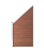 vidaXL Fence Panel WPC 37.4&quot;x(41.3&quot;-70.9&quot;) Brown - $3,796.22 MXN