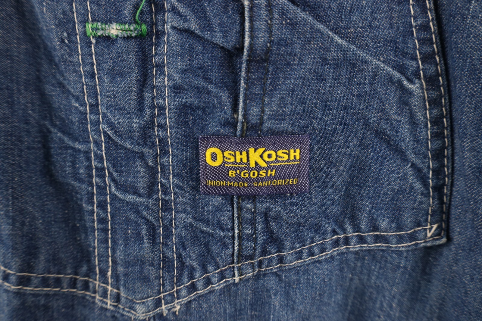 Vtg 50s 60s OshKosh B'Gosh Mens 38x34 Union Made Sanforized Vestbak Overalls USA Item image 7