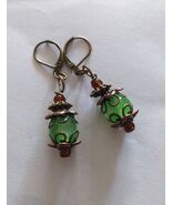Victorian copper Earrings green Boho Earrings Bohemian copper earrings F... - $34.00