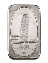 1974 Pendente Torre Di Pisa - D&#39; come Nuovo 1 Oz. Argento Artistico Barr... - £108.43 GBP