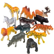 Safari Animal Figurines Set For Kids - Pack Of 12 - Assorted 2.5 Inch Small Anim - £20.53 GBP