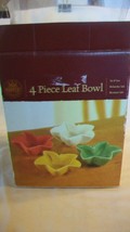 Four Piece Multi-color Ceramic Leaf Bowl Set from Harvest Model H0556 - $28.50