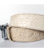 Crocodile White Alligator Reptile Buckle Skin Genuine Leather Handmade M... - $3,725.15 MXN
