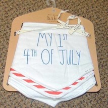 Baby Bibs My 1st 4th of July White Red Bandana Bibs Rae Dunn Set of 3 - $8.91