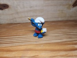 Vintage 1979 Schleich Peyo Hong Kong Smurf Showering Scrub PVC Toy Figurine  - £7.69 GBP