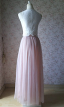 Pale Pink Tulle Skirt and Top Set Elegant Plus Size Wedding Bridesmaid Outfit image 3