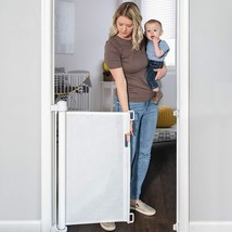 Retractable Baby Gate 33&quot; tall, Extends to 55” Wide, Mesh Safety Dog Gate, White - £26.29 GBP
