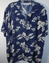 Vintage California Krush Woman Womens 2X Hawaiian Button Down Shirt Blue... - £11.77 GBP