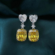Light Luxury Flash Diamond Pink Yellow White Zircon Earrings Women&#39;s Caibao Earr - £7.84 GBP