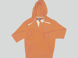 NEW Polo Ralph Lauren Hoodie Sweatshirt! *Weathered Orange* *Rugby Style Collar* - £47.33 GBP