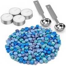 300 Pieces Octagon Sealing Wax Beads With 4 Pcs Candles And 2 Pcs Melting Spoon  - £14.21 GBP