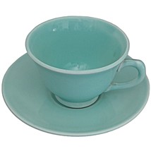 LuRay Pastels Pottery Surf Green Footed Tea Cup and Saucer Taylor Smith &amp; Taylor - £10.14 GBP
