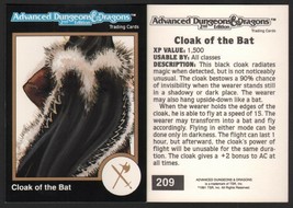 1991 TSR AD&amp;D Gold Border RPG Dungeons &amp; Dragons Fantasy Art Card #209 Bat Cloak - £5.40 GBP