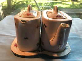Vintage German Porcelain Coffee and Teapot with Tray - $39.99