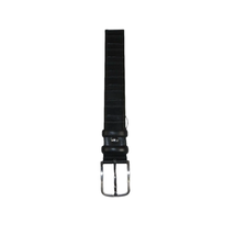 Men Classic Genuine Leather Belt PIERO ROSSI Turkey Soft Full Grain #Black line image 2