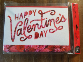 Valentine&#39;s Day 6 Card Pack Hallmark Roses Friends Family Adults Kids Text Hvd - £3.13 GBP