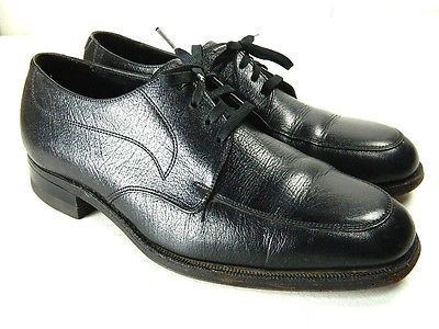 Florsheim Mens Size 6.5 Black Leather Apron Toe Oxfords Flexible Fiber Insole - $64.30