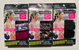 (3 pk) Scunci Everyday &amp; Active 2in1 Hair + Wrist Band w Hidden Pocket 6... - $14.85