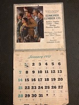 Vintage 1951 Edmonds Lumber Co 1951 Calendar Edmonds WA Washington Colle... - $19.50