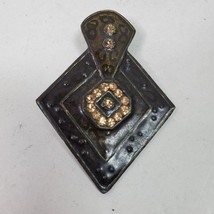 Vintage Pendant Statement 3 Inch Long Total Brown Decorative - $9.00