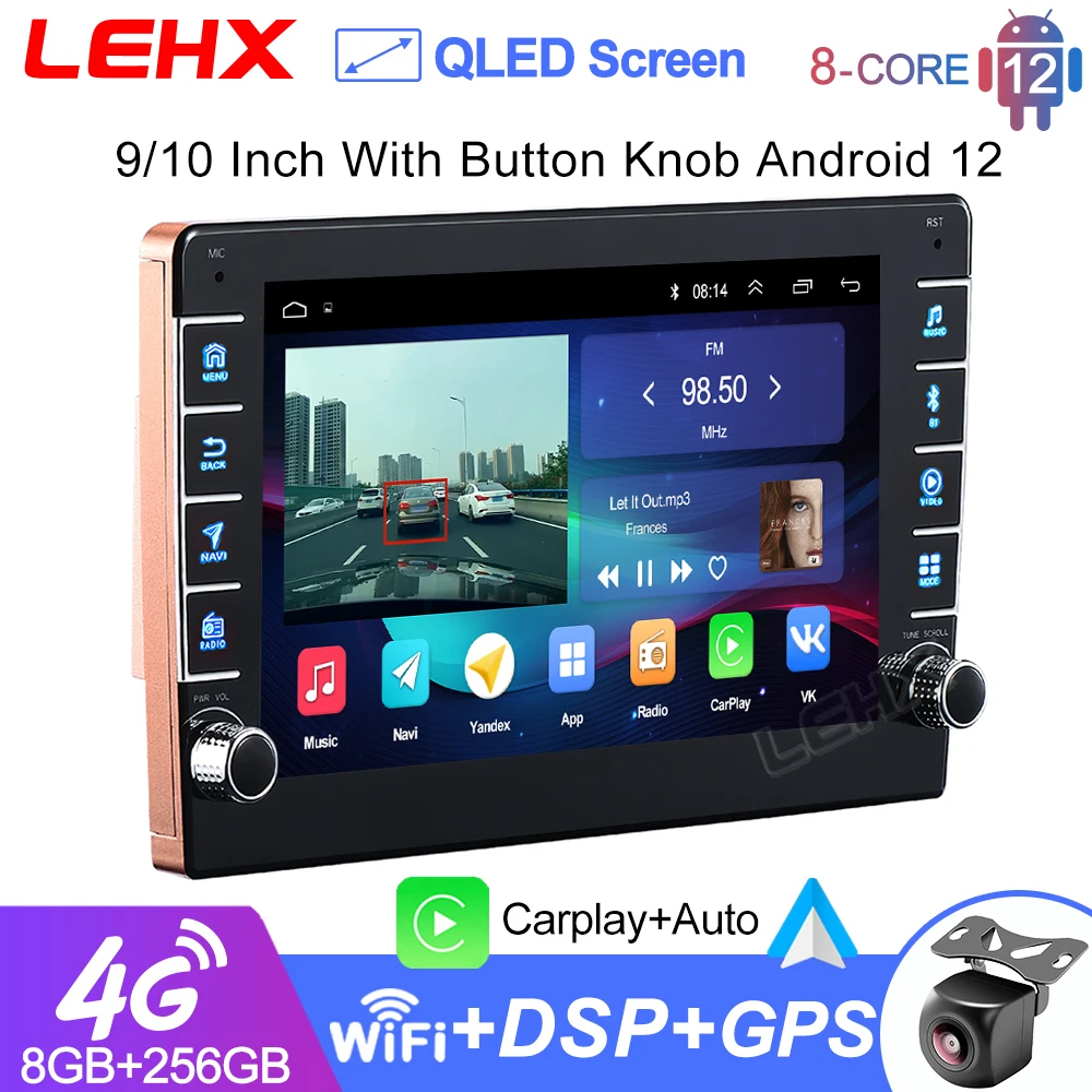 LEHX 9/10″ Android12 auto 2Din Radio carplay gps Car multimedia Player With - £91.91 GBP+