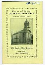 Maine Conference Methodist Episcopal Church 1929 Program and Directory - $17.82