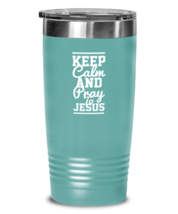 Keep Calm and Pray to Jesus, teal tumbler. Model 60064  - £23.16 GBP