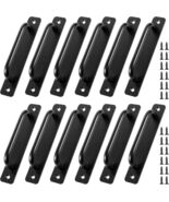 12 Pcs Barn Door Handle 5.8 Inch Aluminum Alloy Kitchen Cabinet pulls (Black) - $14.84