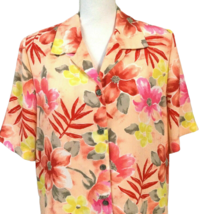 ALIA Vintage Women&#39;s Summer Floral Blouse Size 12 Tropical Top Cruise Va... - $39.10