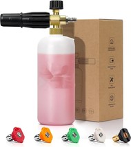 Foam Cannon Kit, 1L Bottle Snow Foam Cannon with 5 Pressure Washer Nozzle Tips, - £17.62 GBP