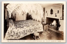 South Sudbury MA Longfellows Wayside Inn Washington Bedroom RPPC Postcard V26 - $6.95