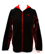 Puma Cell Black &amp; Red Zip Front Hoodie Hooded Jacket Youth Boy&#39;s XL NWT - £59.34 GBP