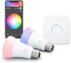 Philips Hue 2-Pack Premium Smart Light Starter Kit, 16 Million, Soft White - £158.89 GBP