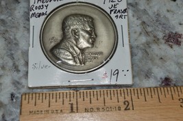 Theodore Roosevelt Medal by James Earle Frazer, Rare, Silver - £159.27 GBP