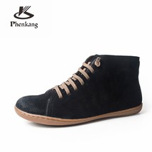 Men winter Boots leather cow suede casual ankle boots Comfortable quality soft h - £78.34 GBP