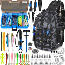 PLUSINNO Fishing Backpack with Tackle Boxes – Waterproof Sling Tackle Bag - €80,86 EUR