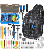 PLUSINNO Fishing Backpack with Tackle Boxes – Waterproof Sling Tackle Bag - $149.43 CAD