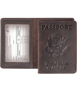 Genuine Leather Passport and Vaccine Card Holder Combo,Rfid Blocking Pas... - £17.97 GBP