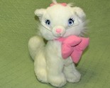 DISNEY MARIE CAT PLUSH WHITE 10&quot; STUFFED ANIMAL ARISTOCATS BIG PINK BOW ... - $4.50